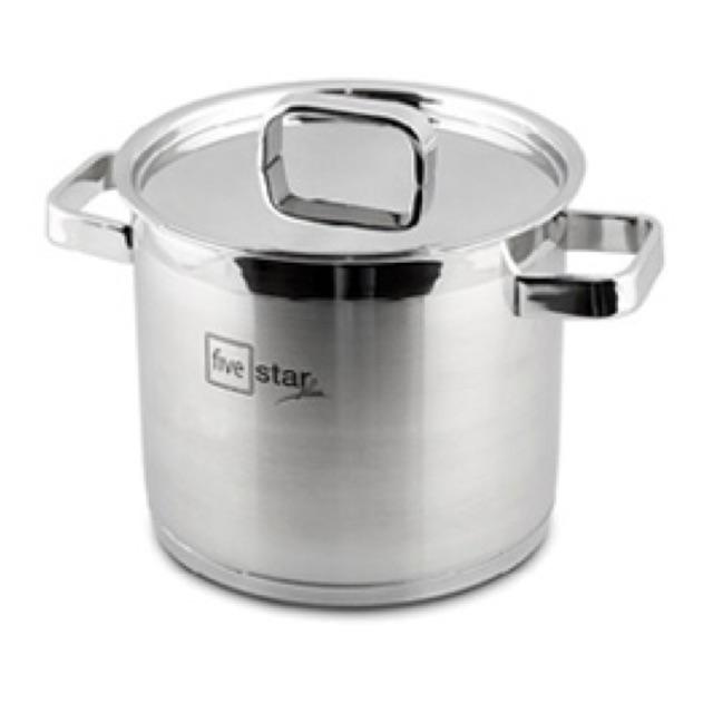 Nồi luộc gà thân cao Inox 304. 3 đáy,bếp từ FiveStar Standard Plus 22cm.Tặng 2 vá canh