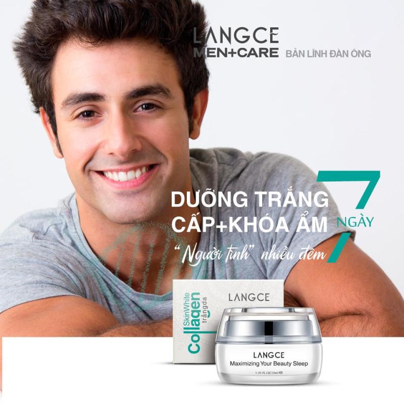 DƯỠNG TRẮNG, CẤP VÀ KHÓA ẨM 7 NGÀY COLLAGEN SKIN WHITE LANGCE dành cho NAM