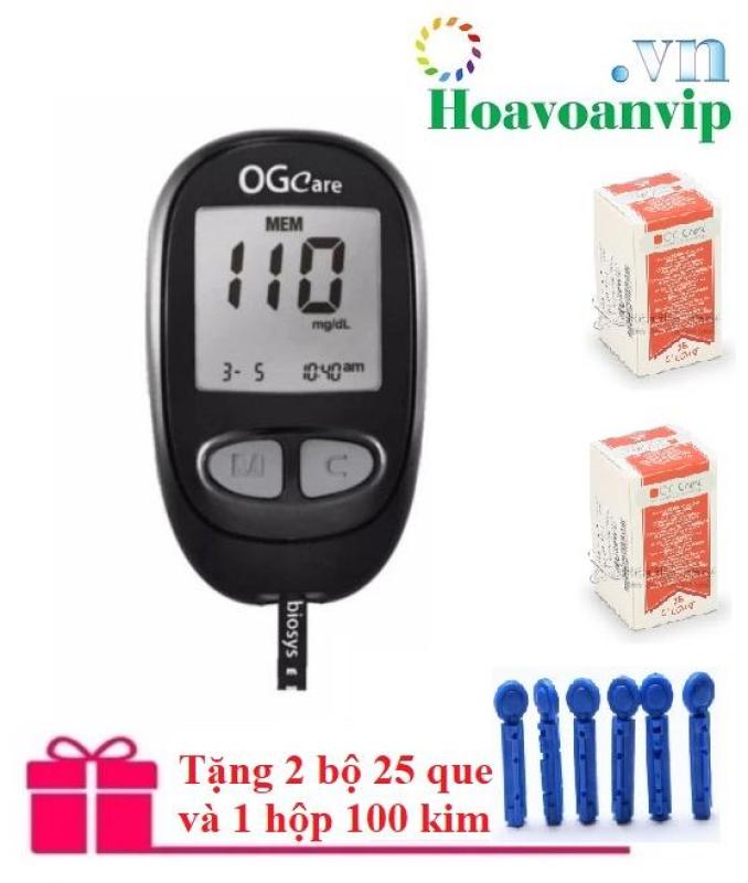 Máy Đo Đường Huyết OGCare V668 + Tặng bộ 2 bộ 25 que và 100 kim thử