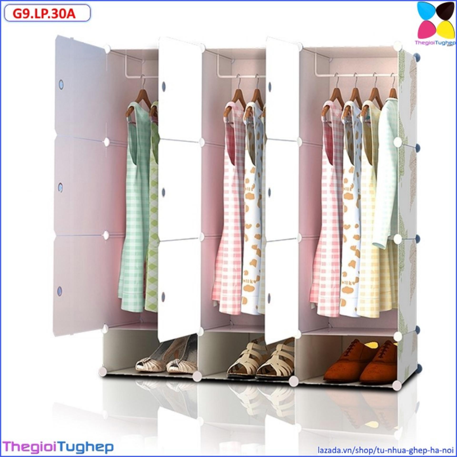 Tủ nhựa ghép đa năng 9 ô và 3 ô giầy lá phong cửa lá phong g9.lp.30