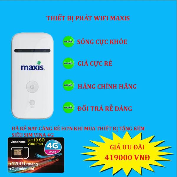 Bảng giá Thiết bị phát wifi 3G/4G MF65 Maxis(trắng)- tặng kèm siêu sim 4G Phong Vũ