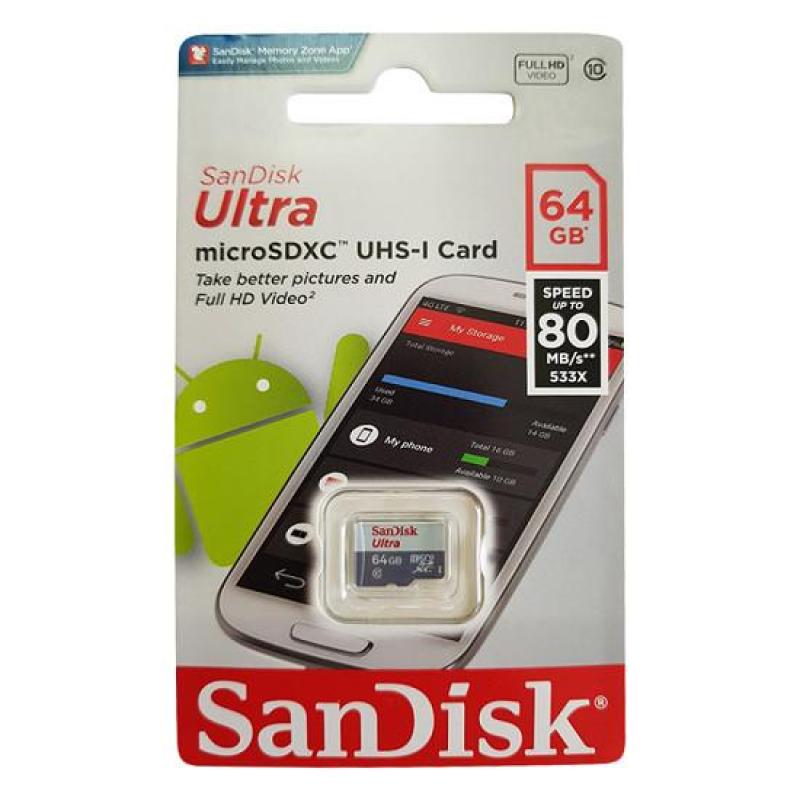 Thẻ Nhớ MicroSDXC SanDisk Ultra 64GB 80MB/s
