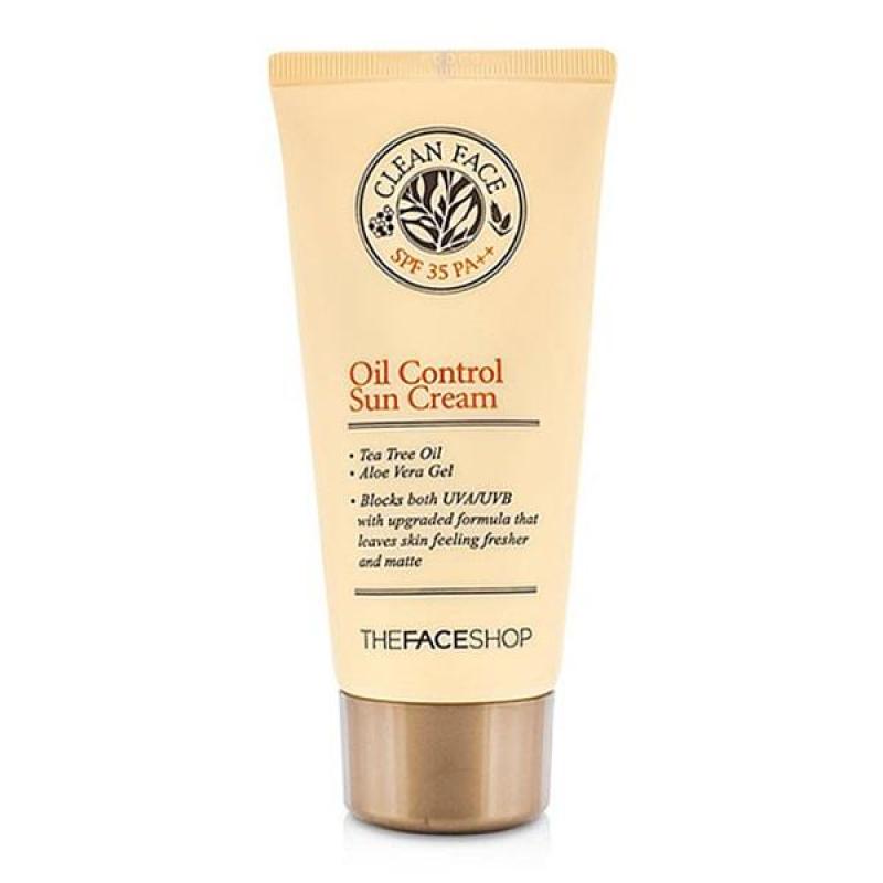 Kem Chống Nắng Kiềm Dầu Và Ngăn Mụn The Face Shop Clean Face Oil Control Sun Cream SPF35/PA+++ 50ml nhập khẩu