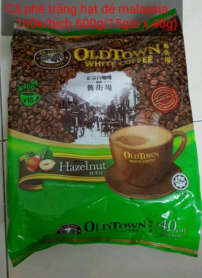 Cà phê trắng white Coffee Oldtown hazelnut malaysia kèm Card phone và voucher 50k