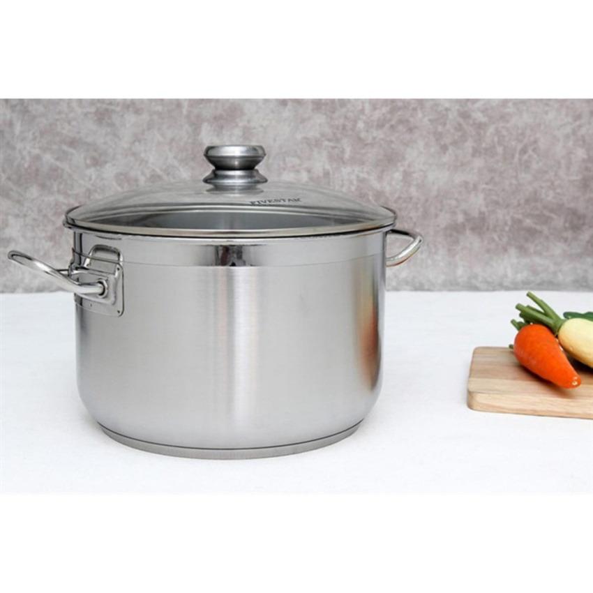 Nồi luộc gà inox 430 bếp từ 3 đáy Fivestar Standard,nắp kính 30cm.Tặng 2 vá canh inox