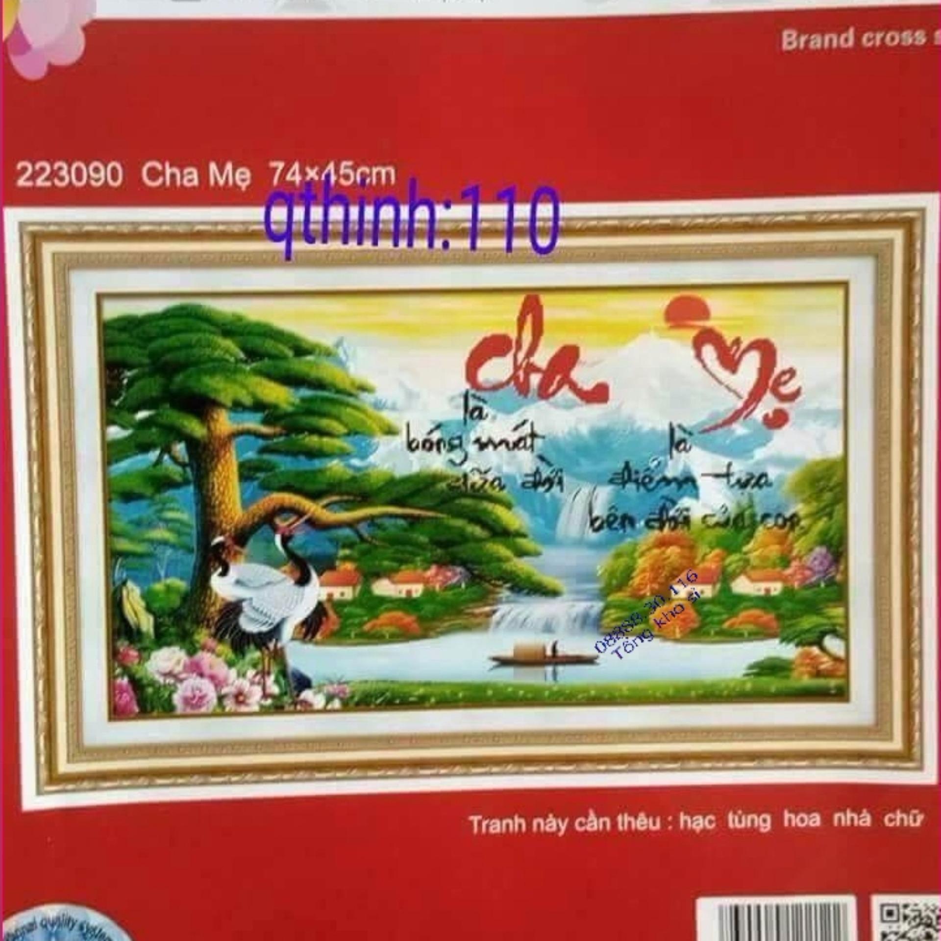 Tranh thêu chữ thập Cha mẹ DLH-223090-Siêu thị tranh thêu