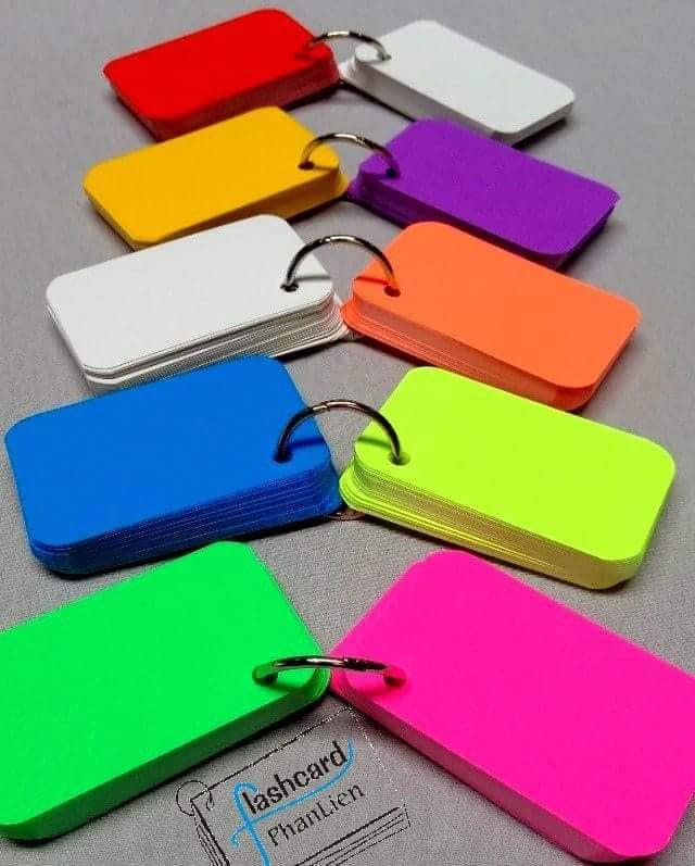 500 flashcard màu học tiếng anh - nhật - đức - giấy ghi chú- giấy note