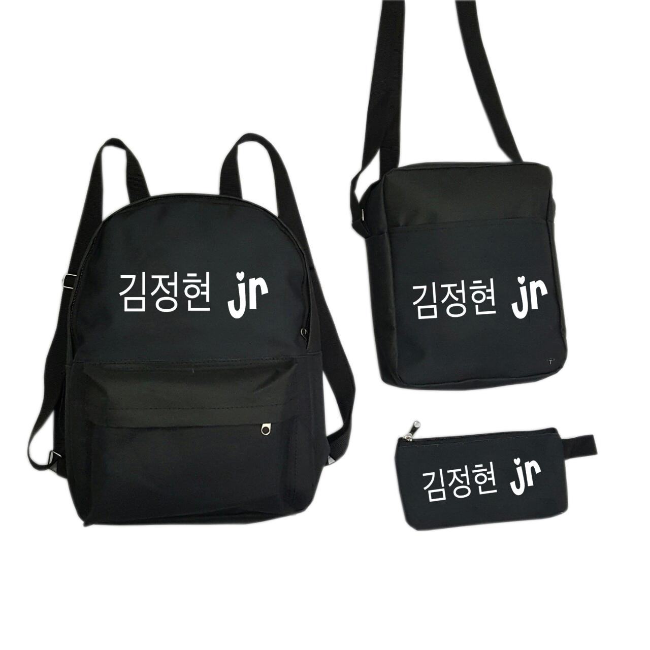 Set balo túi ví in tên thần tượng jr