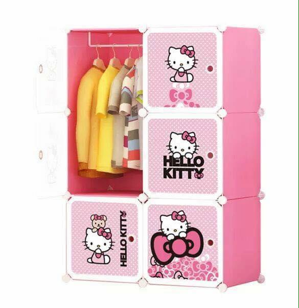 Tủ nhựa ghép 6 ô hồng kitty