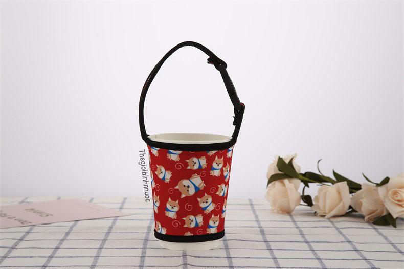 Túi Đựng Bình Nước Ly Trà Sữa Hoạt Hình Có Quai Xách T21