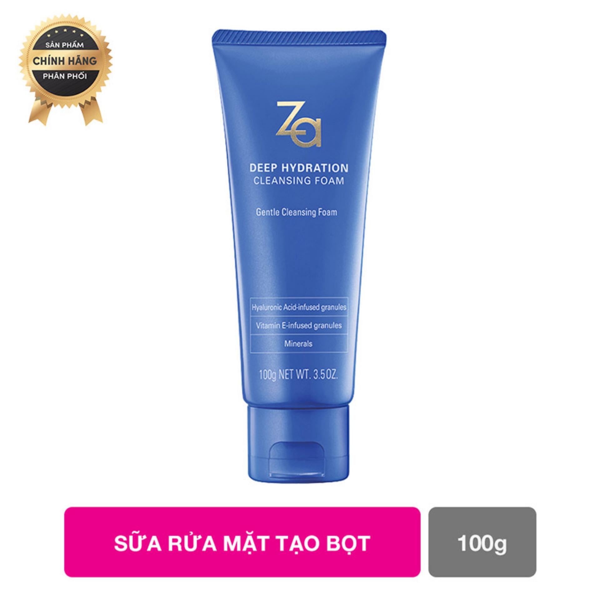Sữa rửa mặt khóa ẩm chuyên sâu za deep hydration cleansing foam 100 g