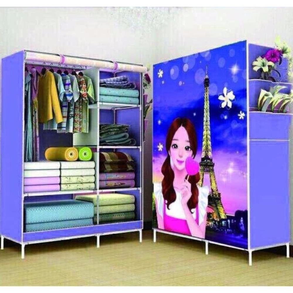 Tủ vải 3d 2 buồng 6 ngăn cao cấp