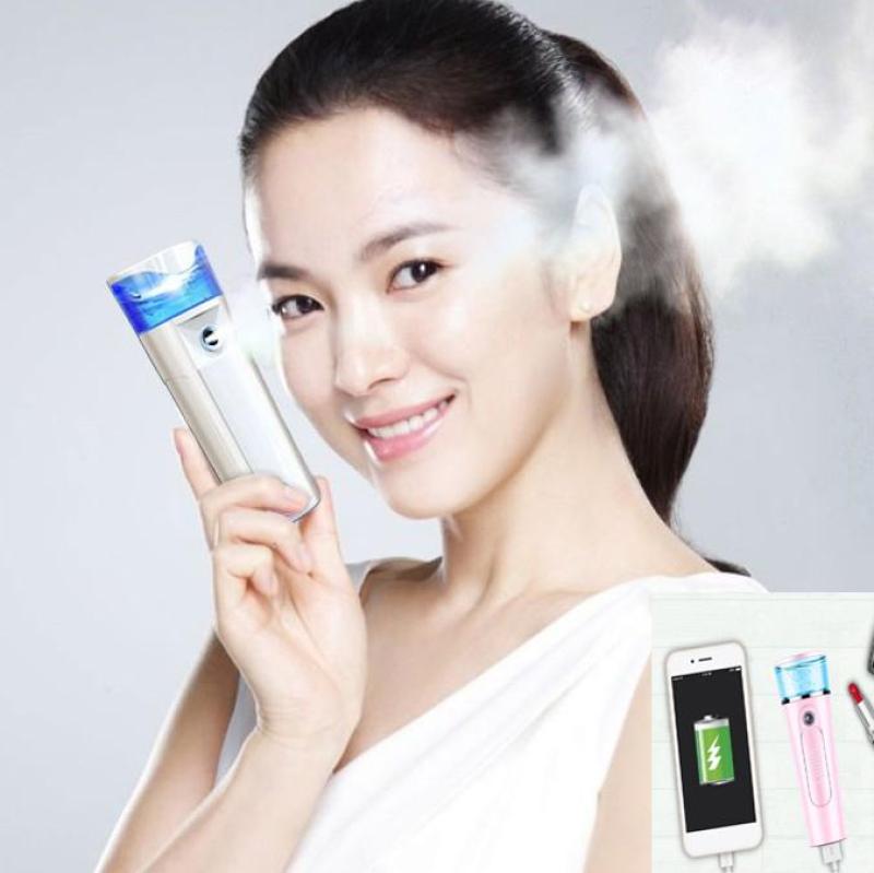 Máy xông hơi mặt mini cầm tay xịt khoáng Nano kiểu Hàn Quốc – Kiêm sạc dự phòng
