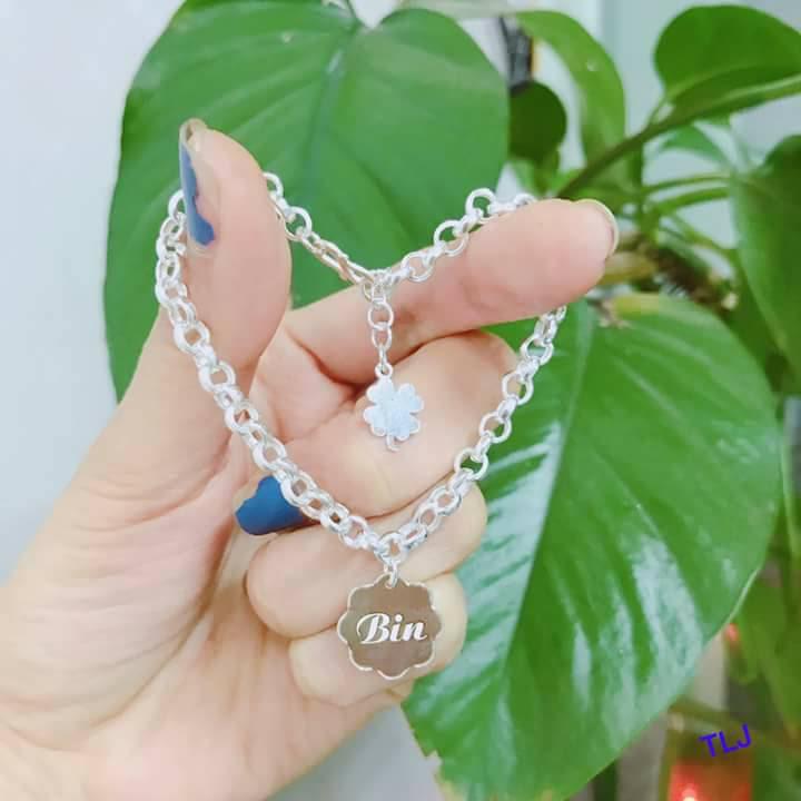 Lắc bạc khắc tên cho bé, lắc tay bạc cho bé, lắc tay bạc thật, lắc bạc cho bé trai, lắc bạc cho bé gái, vòng tay bạc khắc số điện thoại, vòng tay khắc chữ theo yêu cầu, vòng bạc khắc số điện thoại, lắc bạc khắc theo yêu cầu, Bạc BSJ - LTB013