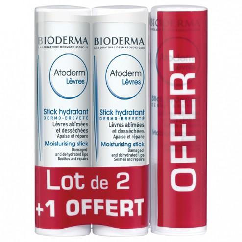 Sét 3 son dưỡng môi giữ ẩm không màu Bioderma - Pháp