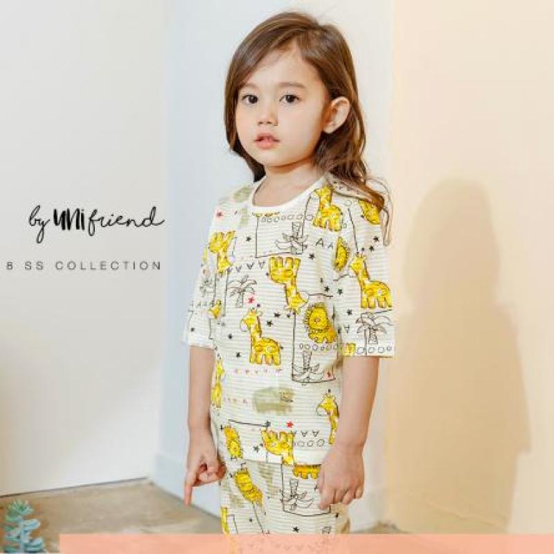 Nơi bán Bộ uniFriend Hàn Quốc cao cấp ngắn lửng cho bé gái họa tiết hươu vàng dễ thương