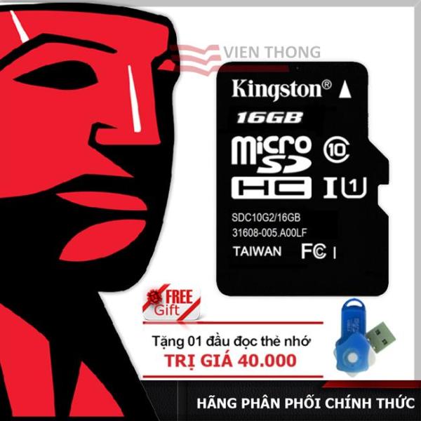 Thẻ nhớ 16GB Kingston UP TO 80MB/S Micro SDHC Class10 + Tặng 1 đầu đọc thẻ nhớ micro PT