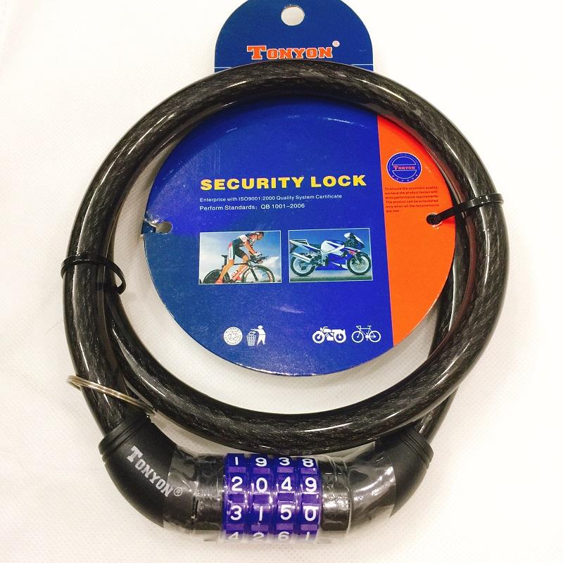Khóa dây TONYON 4 Số Có Đổi Mã 15mm x 950mm Chống Trộm Xe Đạp, Xe Máy
