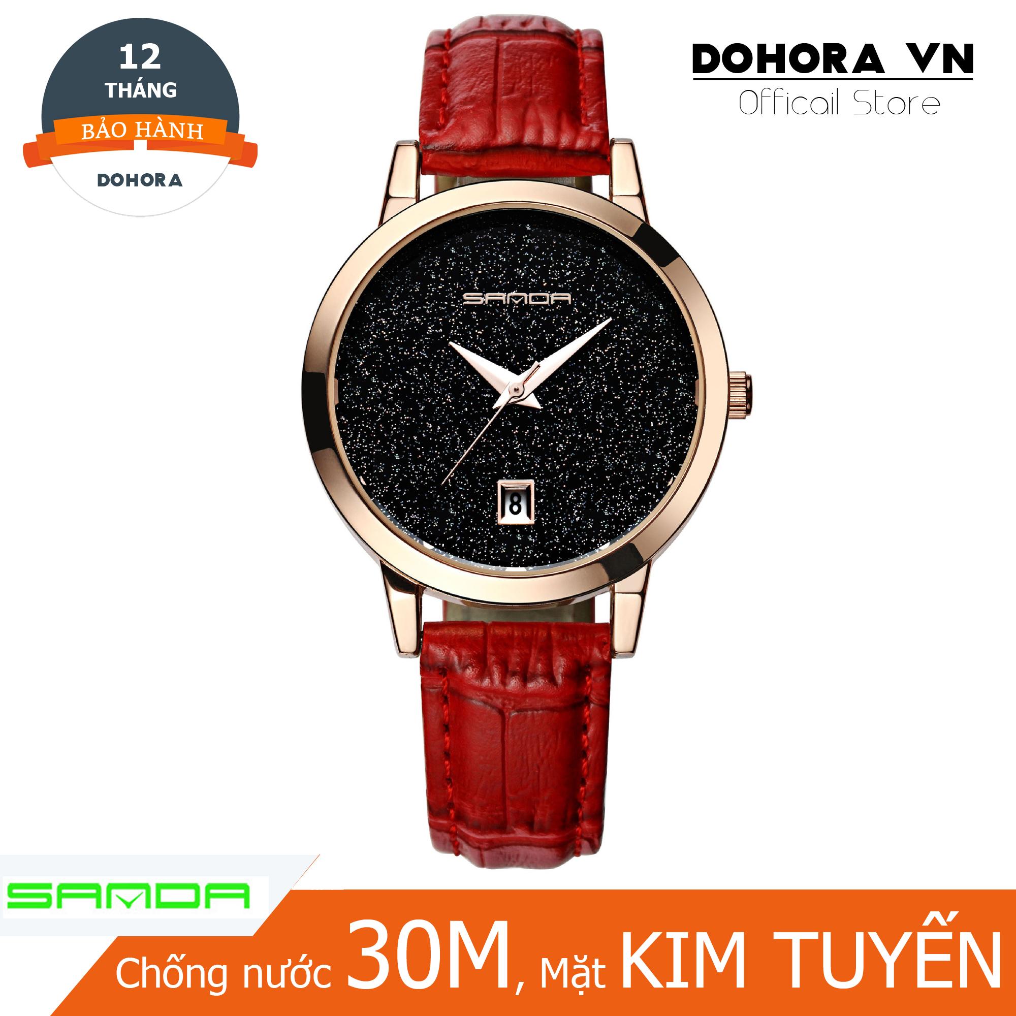 Đồng hồ nữ dây da Sanda B086 lịch ngày Analog có chống nước