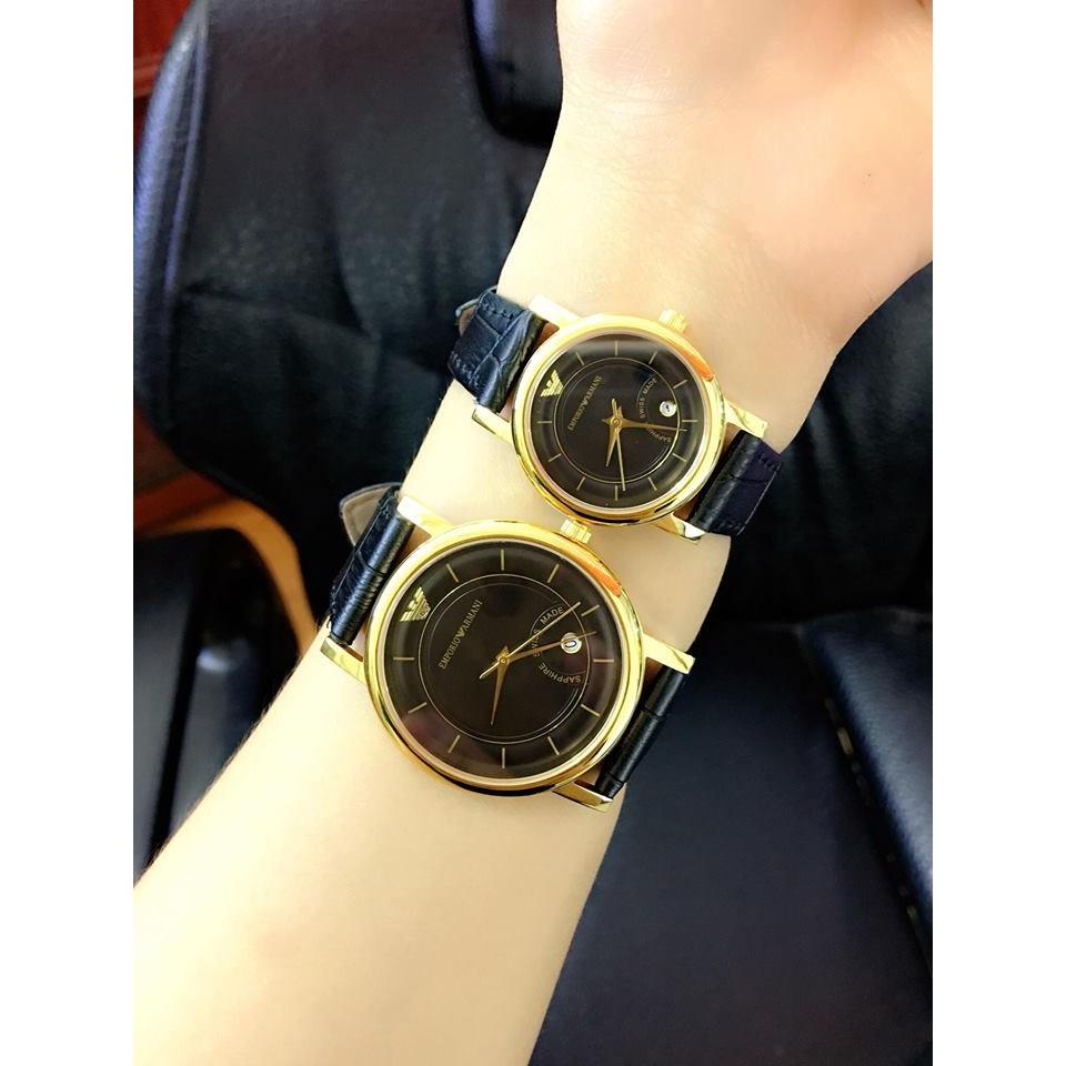 Đồng hồ Cặp Đôi Armani nội địa nhật bản, saphire nguyên khối chống xước, chống nước tuyệt đối, hợp kim không phai zỉ