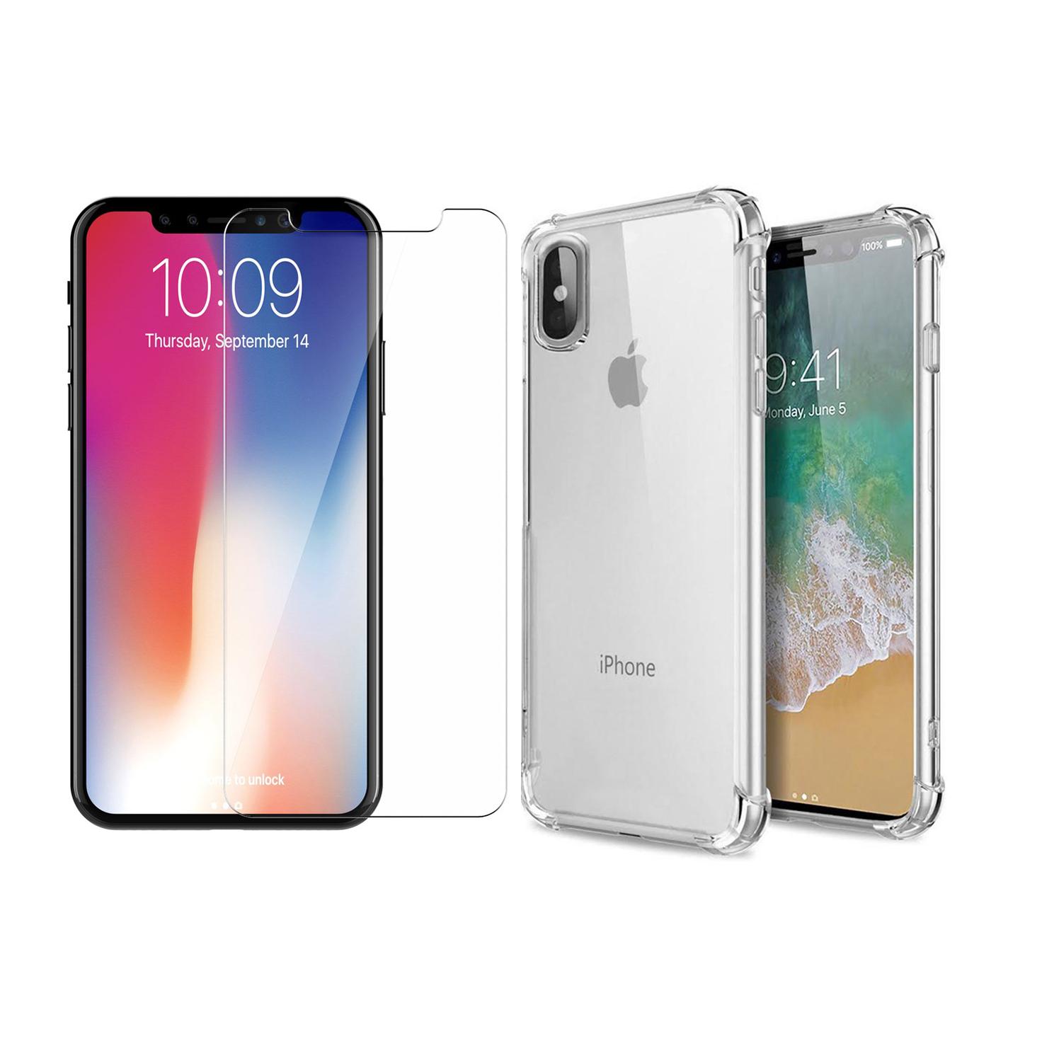 Bộ ốp lưng chống sốc phát sáng cho iphone x và kính cường lực cho iphone x remax