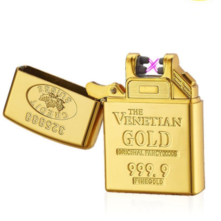 Hột Quẹt Sạc Điện - Mua ngay Bật lửa sạc điện cổng USB 2 tia mặt rồng vàng cao cấp đem đến cho bạn sự quý phái khác biệt và đẳng cấp. Giá cực ưu đãi. Bảo hành uy tín
