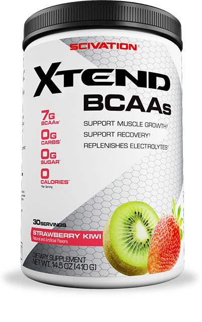 BCAA Xtend của Scivation hỗ trợ tăng cơ tăng cường sức mạnh liên tục trong 30 lần dùng.
