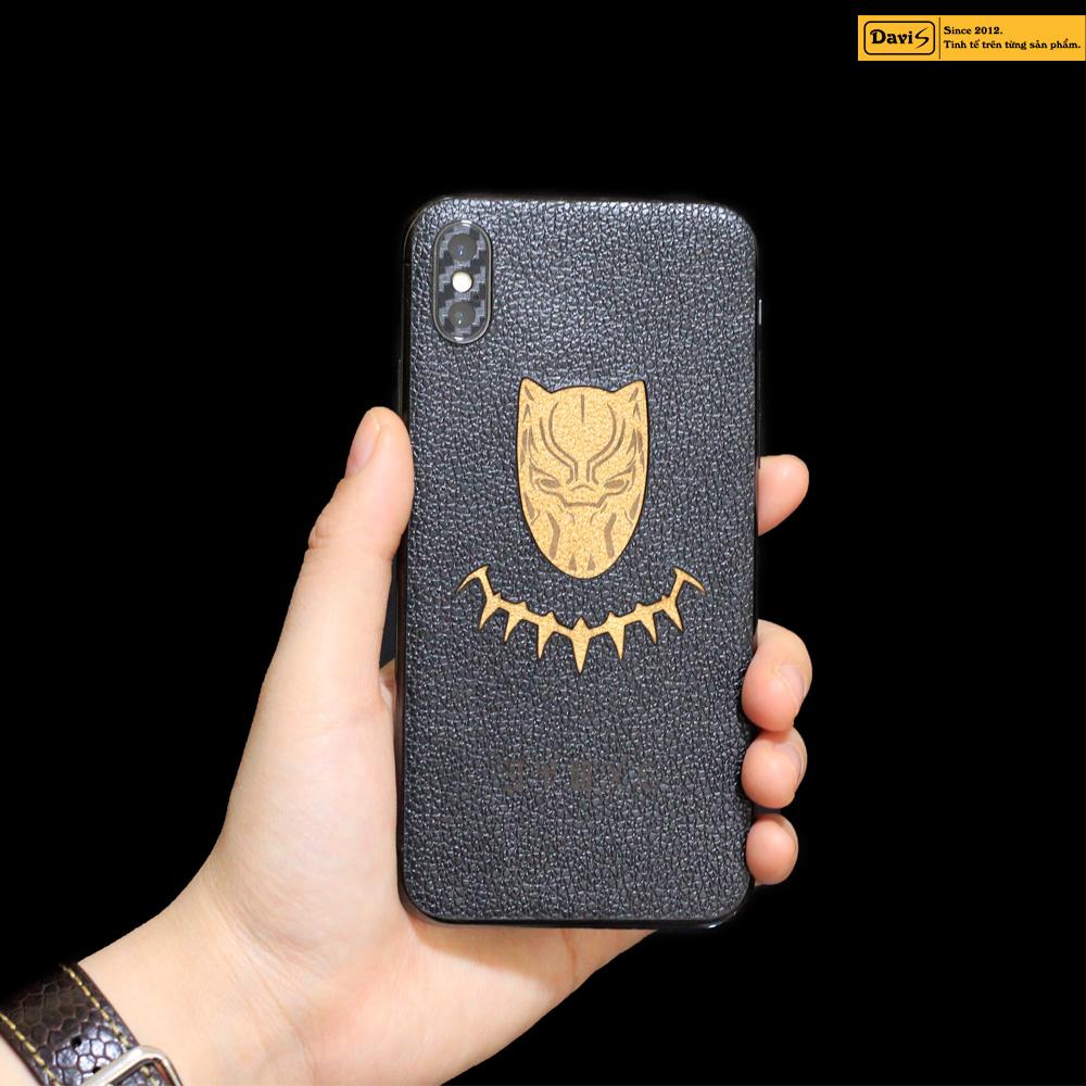 Dán da điện thoại phiên bản Black Panther cho iPhone X làm từ da bò thật cao cấp, sang trọng nhiều hữu ích - Chính hãng Davis.