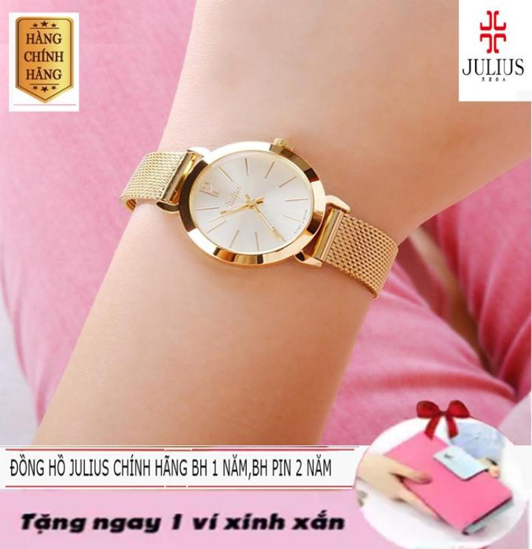 Đồng hồ nữ dây kim loại thời trang PJ70LPU (Vàng) + Tặng kèm ví nữ nhiều ngăn