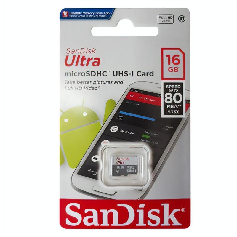 Thẻ Nhớ Sandisk Micro SD Ultra II 16GB Class 10 - 80MB/s (không Adapter) - Hãng Phân Phối Chính Thức