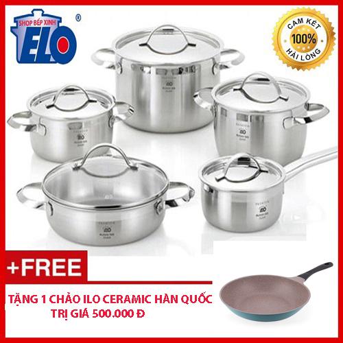 Bộ nồi bếp từ cao cấp ELO Premium Zurich 5 chiếc + tặng 1 chảo chống dính Fiverstar 24cm