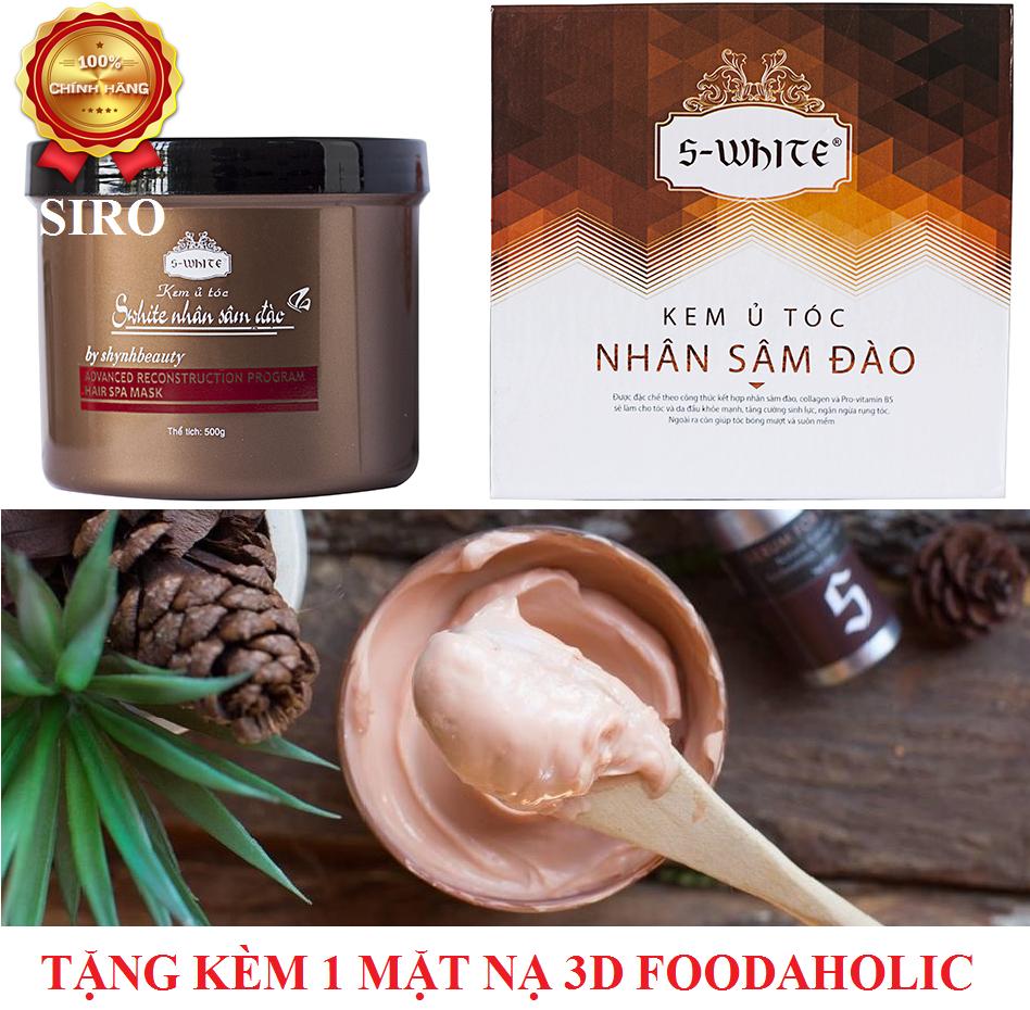 Ủ tóc nhân sâm đào swhite 500g + tặng kèm 1 mặt nạ 3d foodaholic