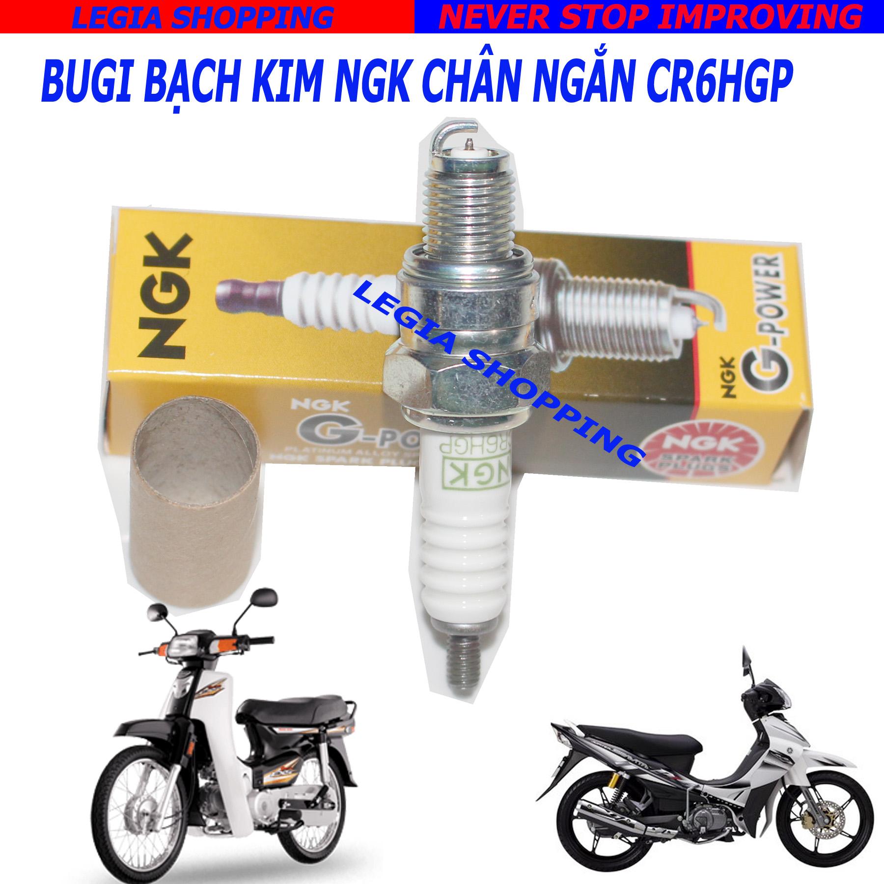 BUGI NGK NHẬT CHÂN NGẮN CR6HGP GẮN HONDA DREAM, WAVE, YAHAMA SIRIUS, JUPITER, SUZUKI VIVA