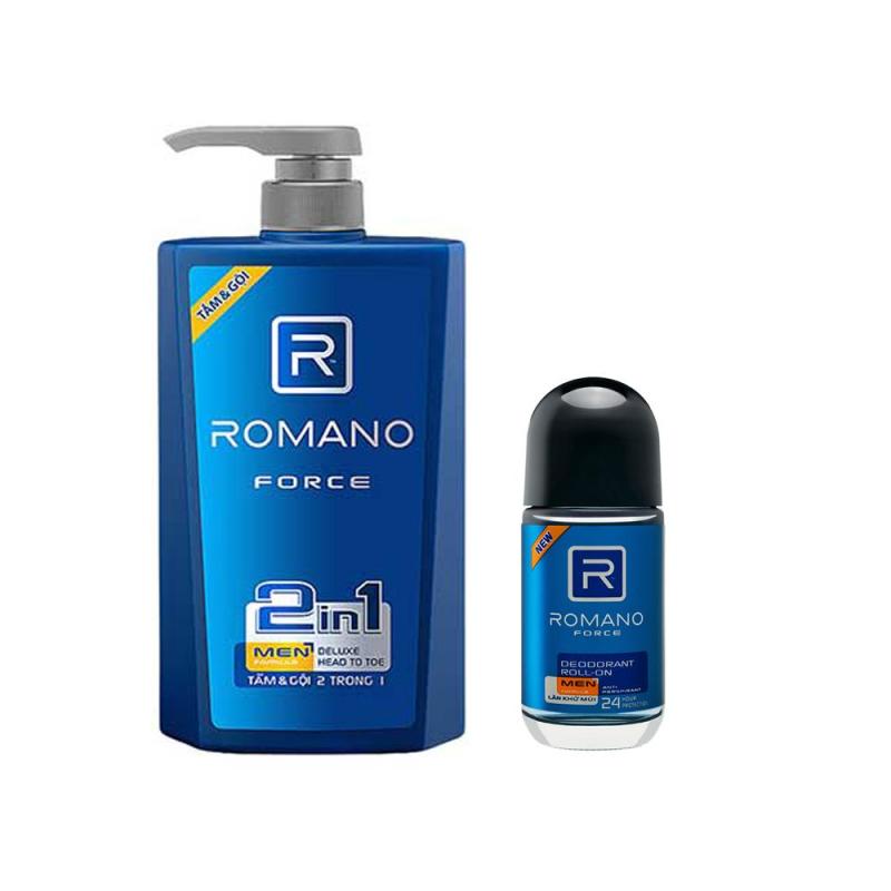 Dầu Tắm Gội 2in1 Romano Froce 650ml +Tặng Lăn Khử mùi 40ml
