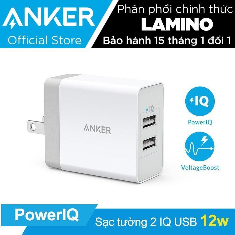 Sạc ANKER PowerPort 2 Lite 2 cổng PowerIQ 12W - Hãng phân phối chính thức