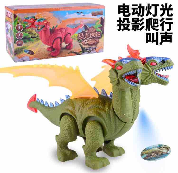 Bộ khủng long 2 đầu biết đi phát nhạc chiếu 3D cho bé