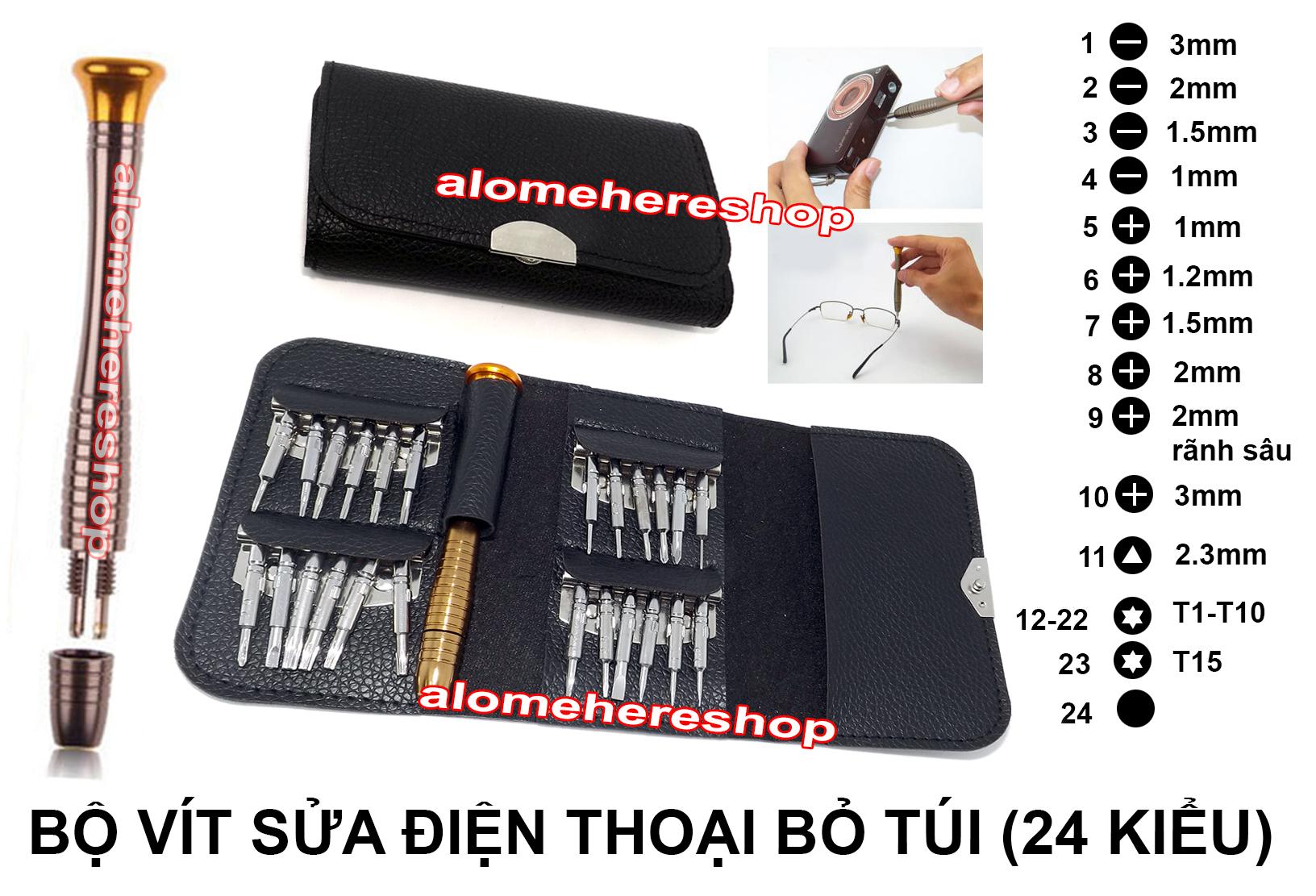 Bộ vít sửa điện thoại smartphone bỏ túi 24 loại