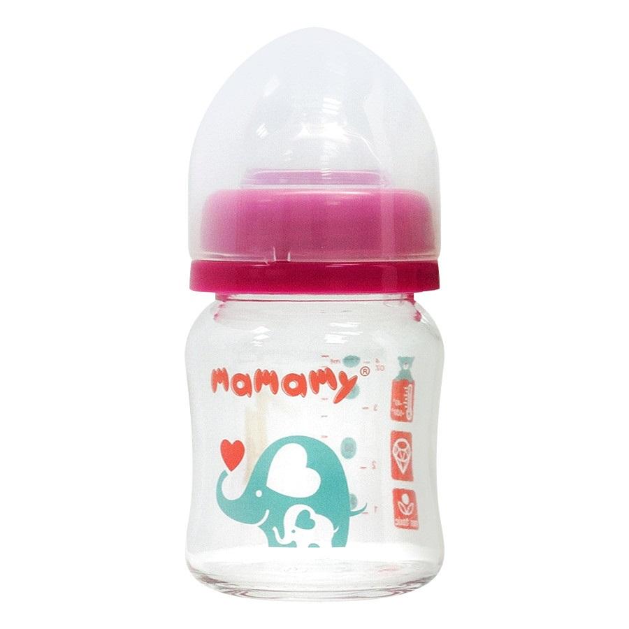 Bình thủy tinh chống sặc và đầy hơi Mamamy 120ml