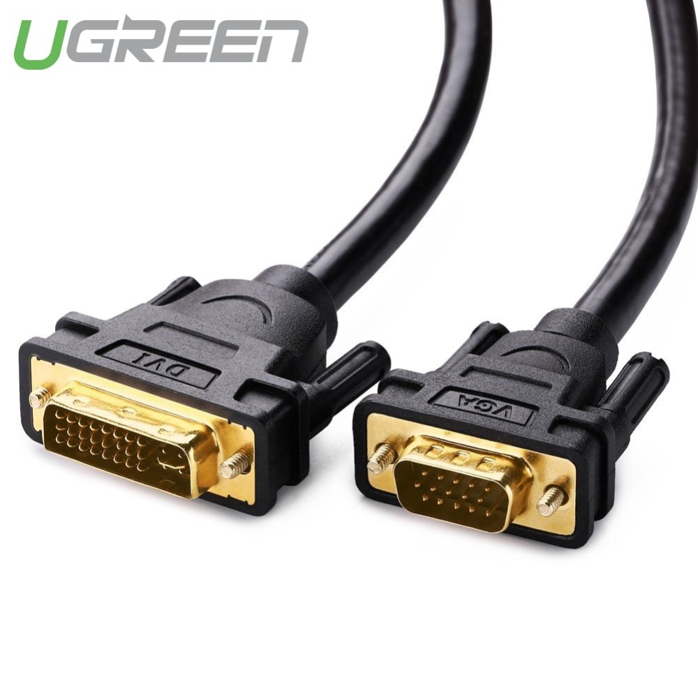 Cáp chuyển DVI-I (24+5) sang cổng VGA, dài từ 1-5m UGREEN DV102 Cáp chuyển DVI-I (24+5) sang cổng VGA, dài từ 1-5m UGREEN DV102