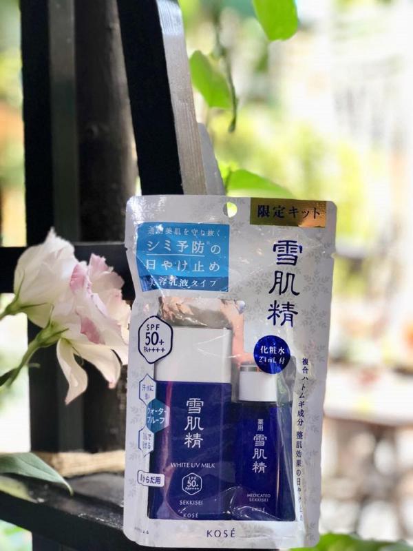 Kem chống nắng KOSE White UV Milk SPF 50 TẶNG NƯỚC HOA HỒNG