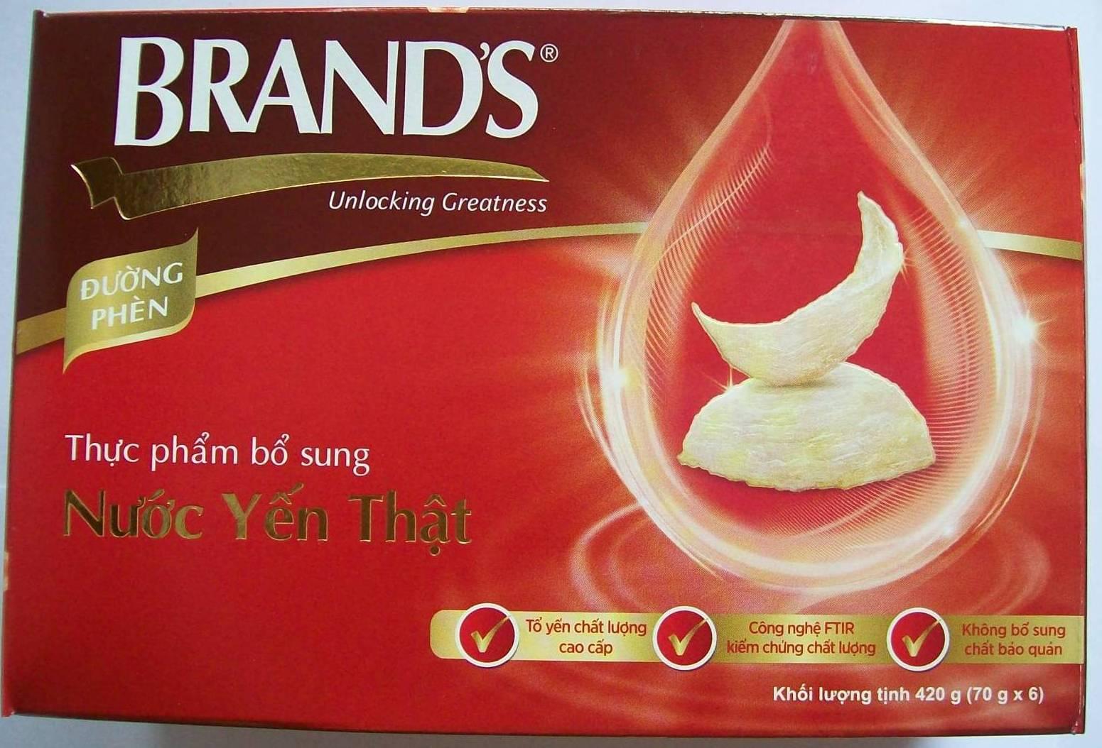 [FreeshipMAX] Nước yến Brand's 70g tăng cường sức khỏe bộ 6 Hũ-PP Sâm Yến Thái An
