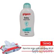Sữa tắm gội Pigeon jojoba - Màu xanh 200ml Tặng 1 bịch khăn giấy ướt Baby