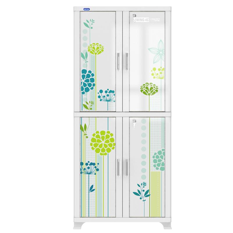 [HCM]TỦ NHỰA DUY TÂN WING-4 CÁNH XANH DƯƠNG TREO QUẦN ÁO- TẶNG 10 MÓC NHỰA
