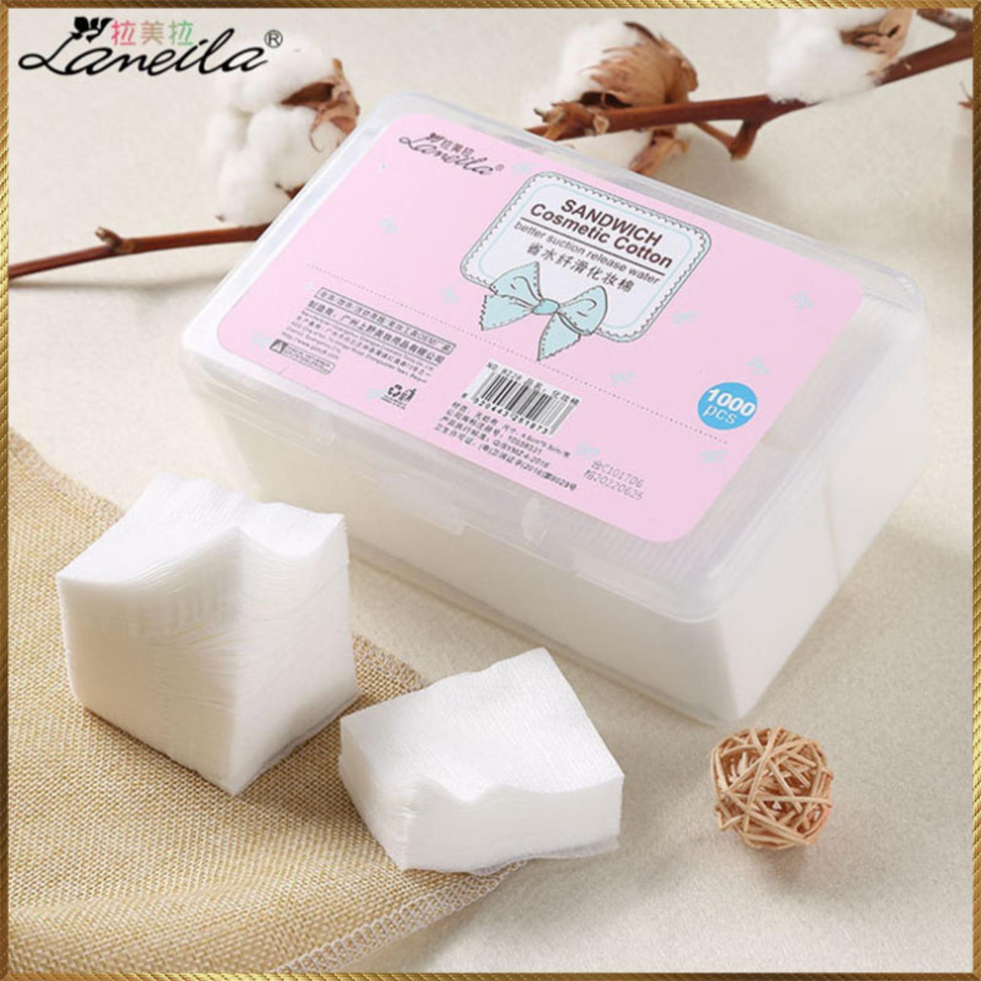 Bông tẩy trang Laneila hộp 1000 miếng BT45