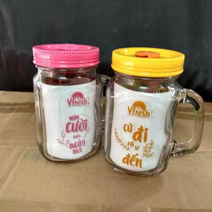 Set 2 ly thủy tinh lock&lock 500ml có quai cầm