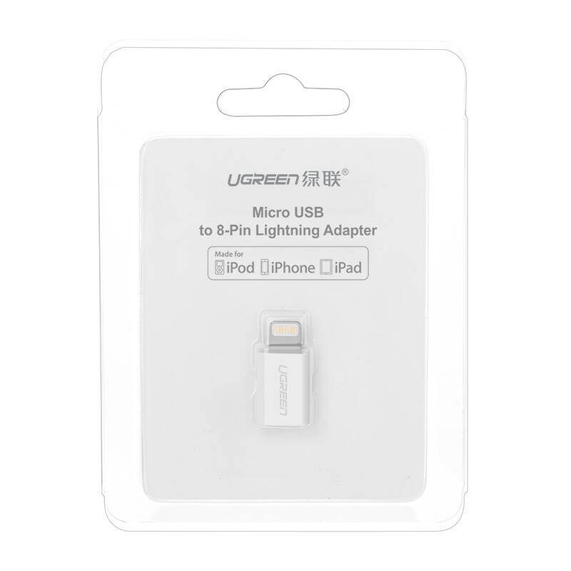 Đầu chuyển đổi Micro USB sang Lightning MFI UGREEN US258 /US164 Đầu chuyển đổi Micro USB sang Lightning MFI UGREEN US258 /US164