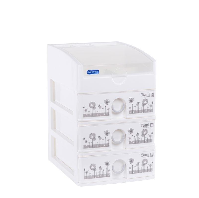 [HCM]Tủ nhựa Duy Tân TOMI A4 4 tầng (Kem) chuyên dụng đựng vừa khổ giấy A4