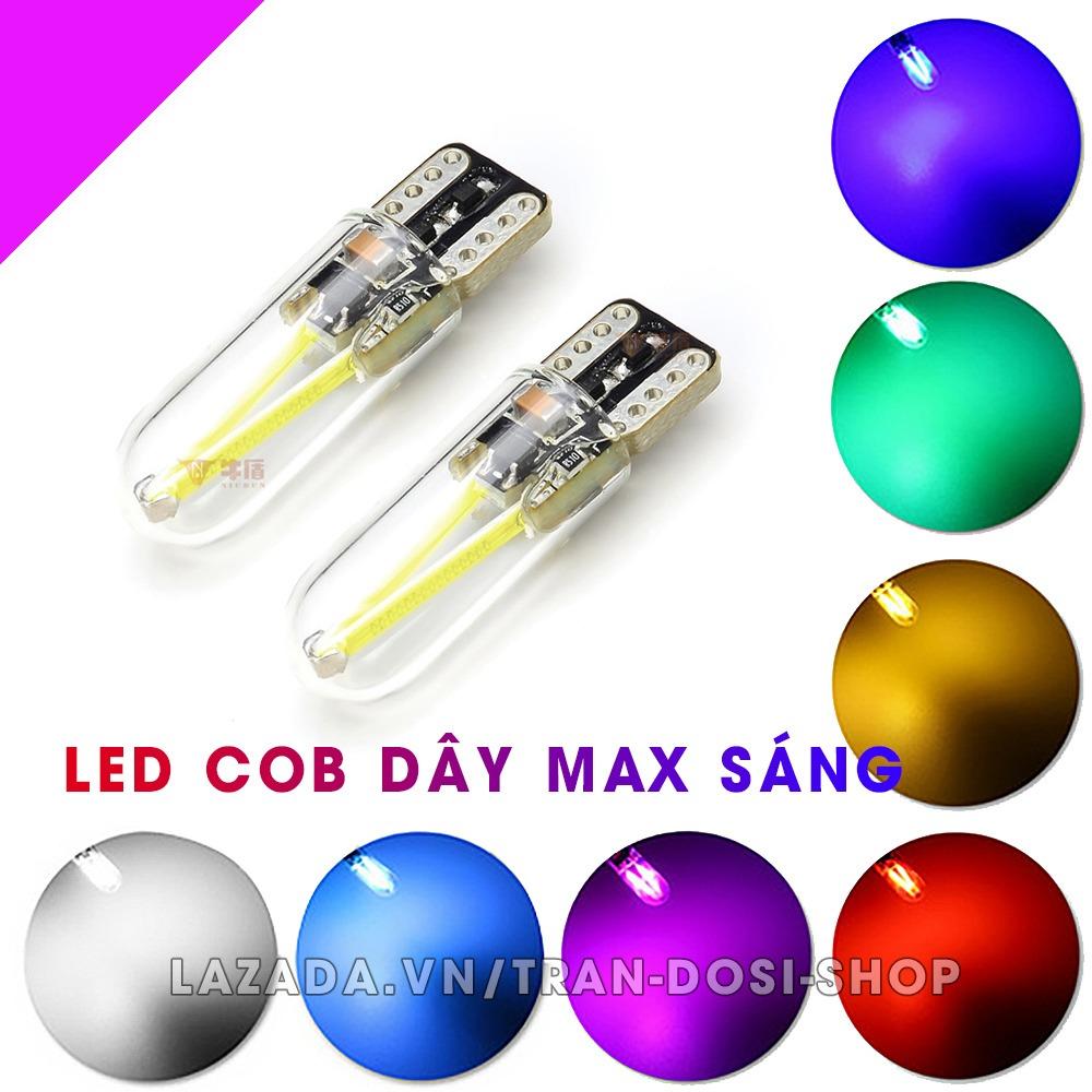 Cặp (02 bóng) đèn LED demi, xi nhan T10 FCOB Dây Filament