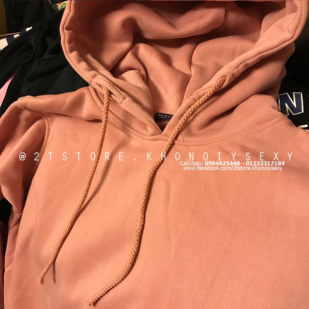 2T STORE ÁO KHOÁC HOODIE NỈ CÓ NÓN TRƠN MÀU hồng ruốc2TAKN08001-13.jpg