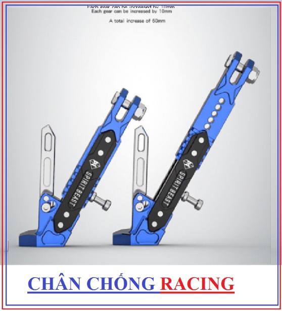 Chân chống xe máy Racing CNC màu xanh